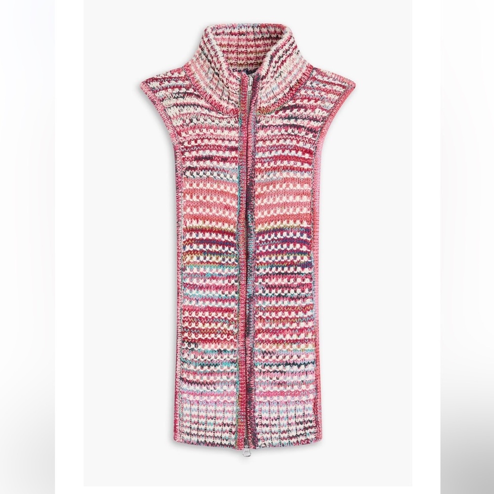 $268 NWT Veronica Beard Atiana Striped knit Dickey Jacket insert pink green blue